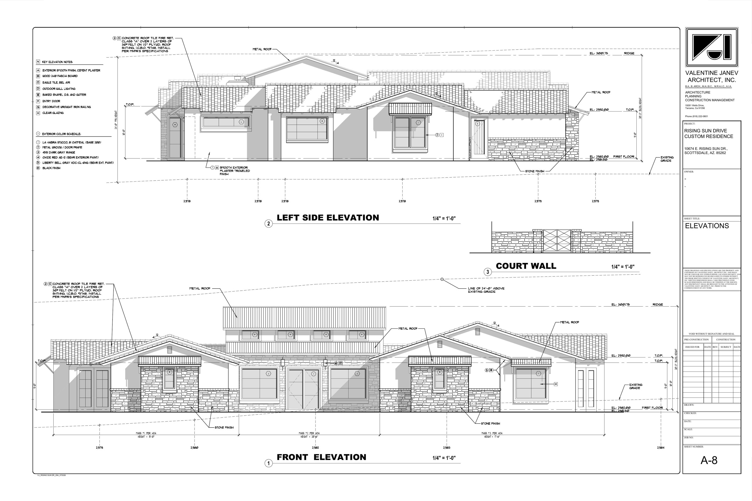 Elevations sheet A-8