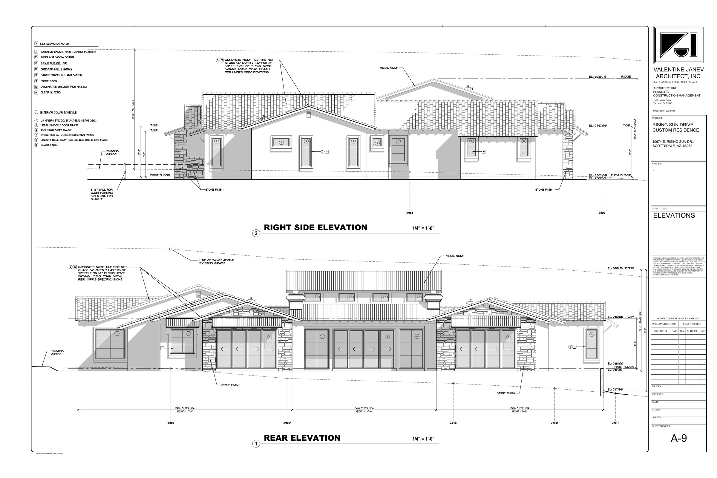 Elevations sheet A-9